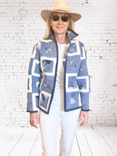 Custom order. Any size up to XL. Quilted Market Jacket  "bubble blues"